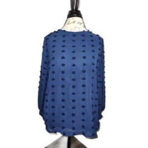 Women's Ophelia Roe Pom Pom Long Sleeve Blouse Navy Blue Small